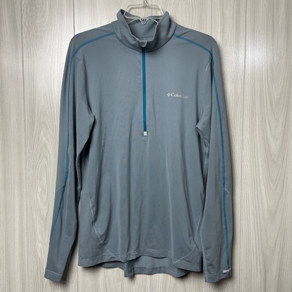 Columbia Trail Flash Half Zip Shirt Mens Small Gray Ash Omniwick Pullover Top - Picture 9 of 12